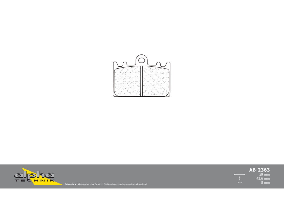 alpha Technik brake pad Racing without ABE