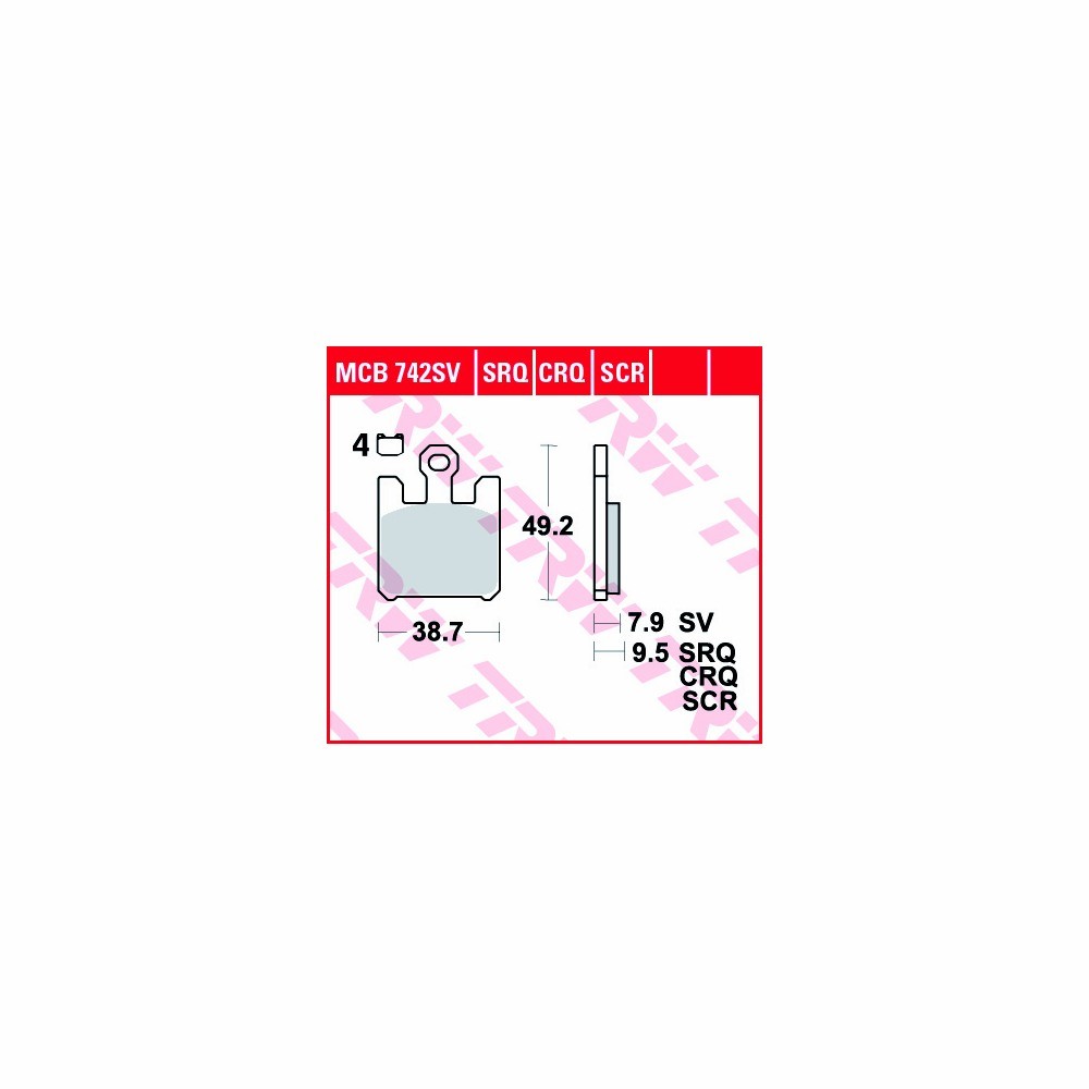 TRW brake pad set Sinter-Carbon MCB742SCR front