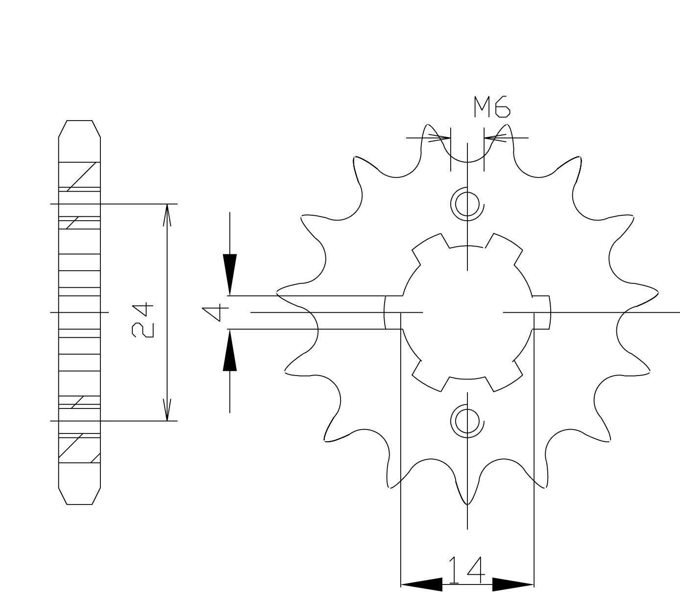 Sprocket, 12 Teeth, Pitch 420