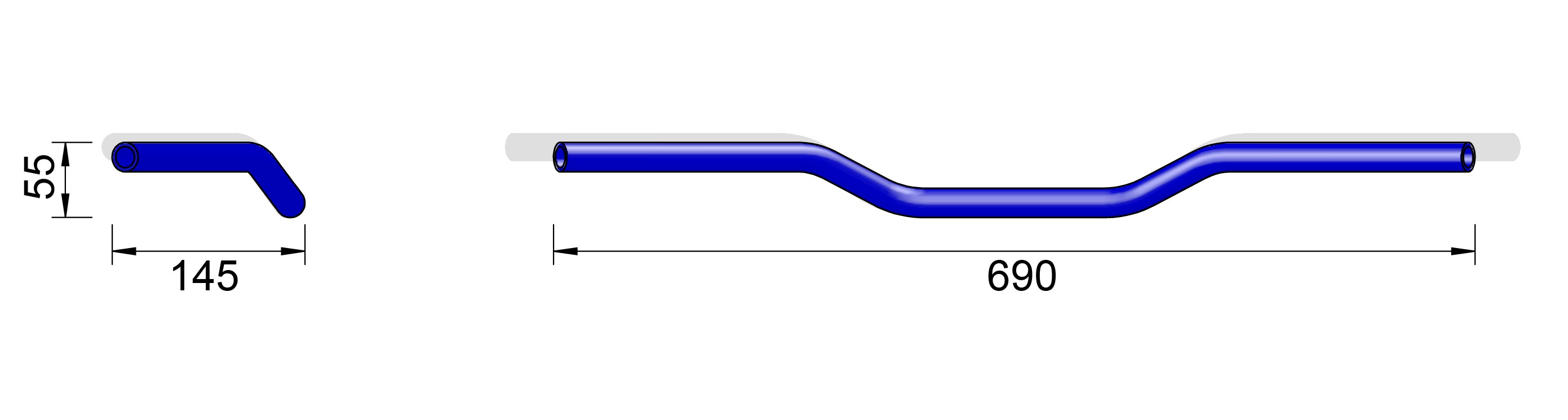LSL Steel Handlebar LM1/BMW, silver