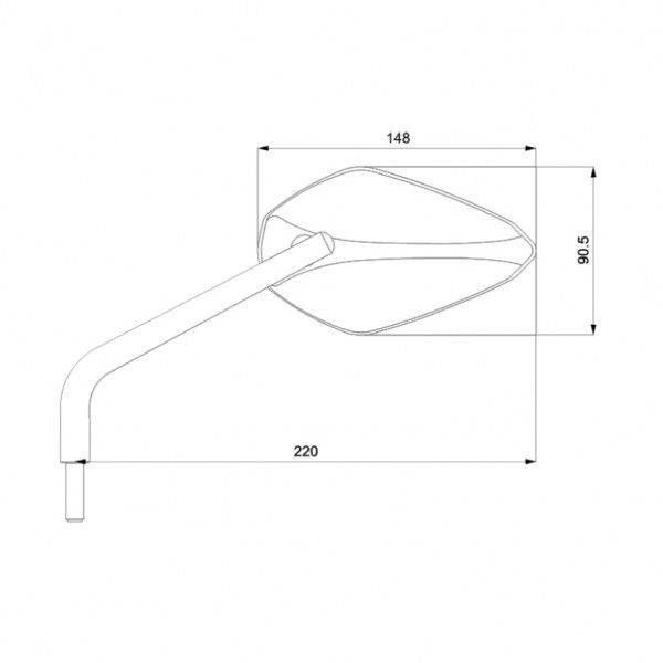 Barracuda universal rear mirror X-Version