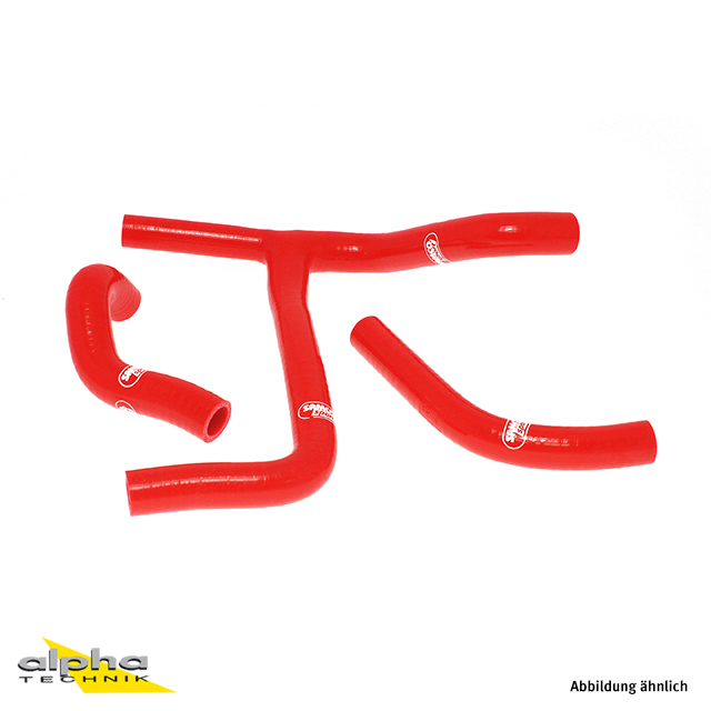 SAMCO SPORT Silicone Hose Kit Y-Piece - Race Design Red for Suzuki RMZ450 Model Year 2008-2014