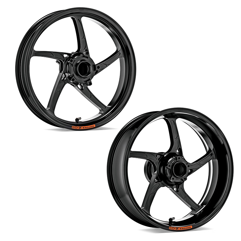 OZ Piega Aluminium Wheel Set in Gloss Black for Yamaha YZF-R6, RJ27, 2017-2022