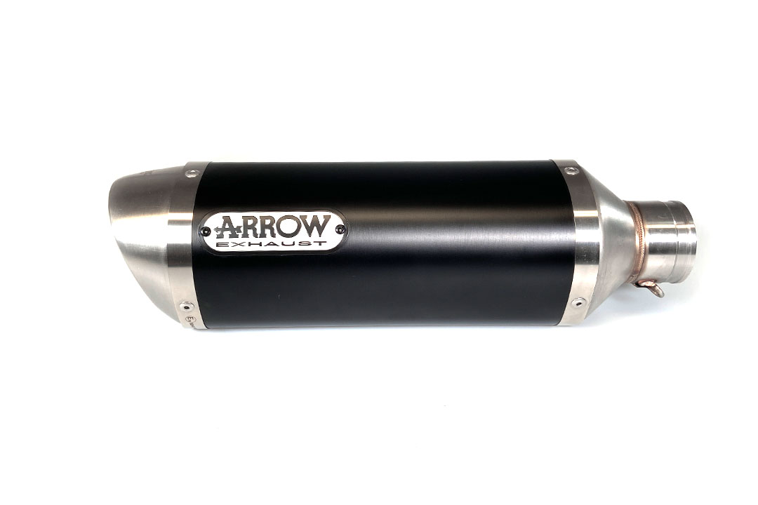 ARROW DARK THUNDER Exhaust for Yamaha MT09 / Tracer 900 2013-, Black Aluminium with Stainless Steel End Cap (Only with ARROW Manifold)