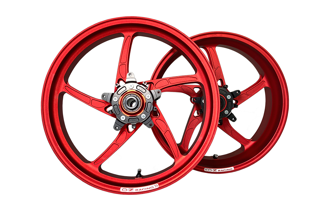 OZ Piega Conversion Kit 17" Aluminium Forged Wheels for Yamaha Tenere 700 from 2019 onwards matt red