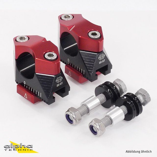 GILLES 2DGT adjustable handlebar risers black/red
