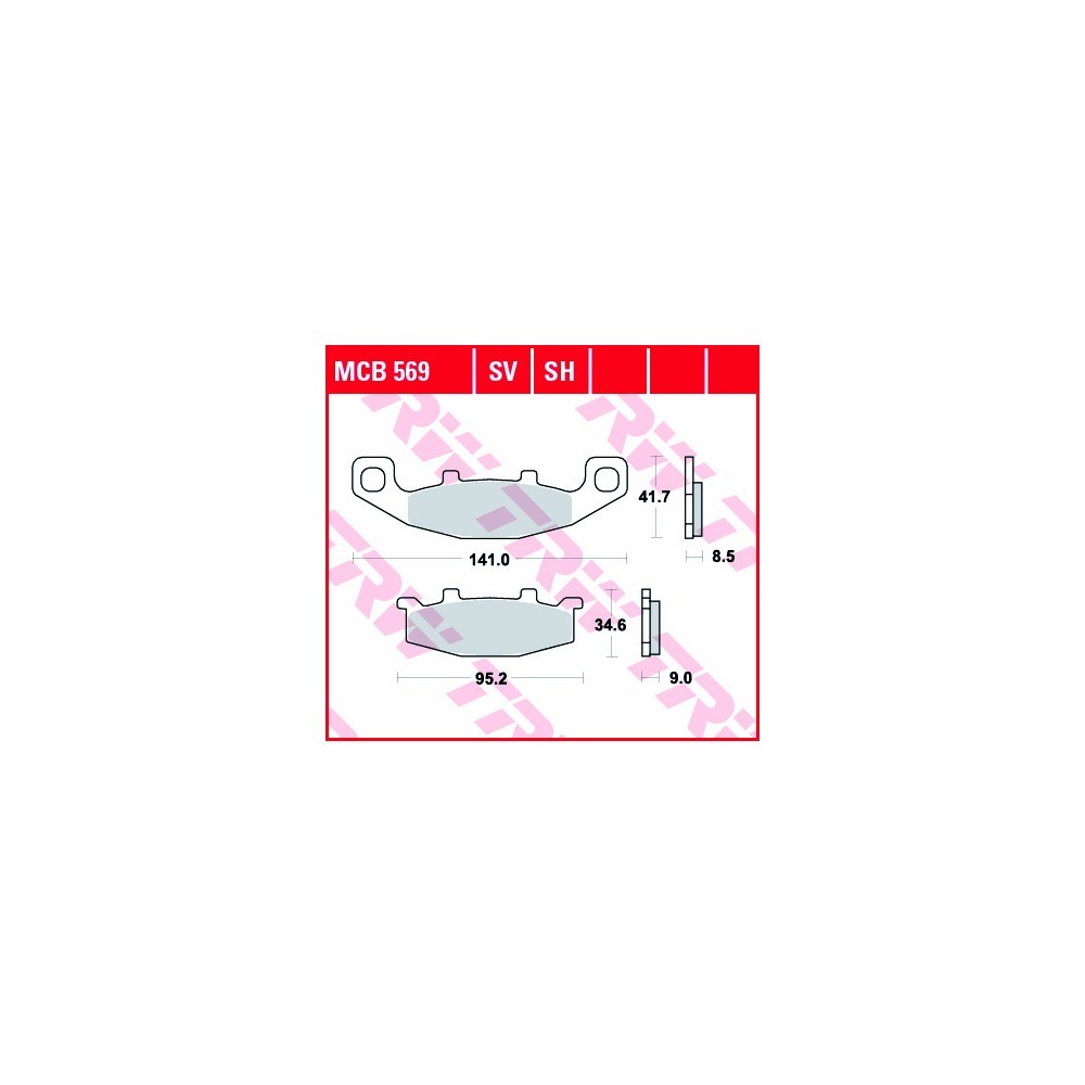TRW brake pad set Sinter Street MCB569SH front