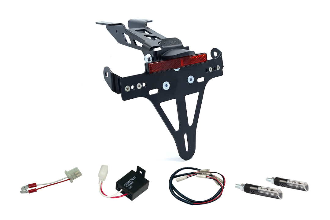 alpha Technik Number Plate Holder-flasher light, turn signal-Kit IDEA for Yamaha MT125 from Model Year 2020 (Rear)