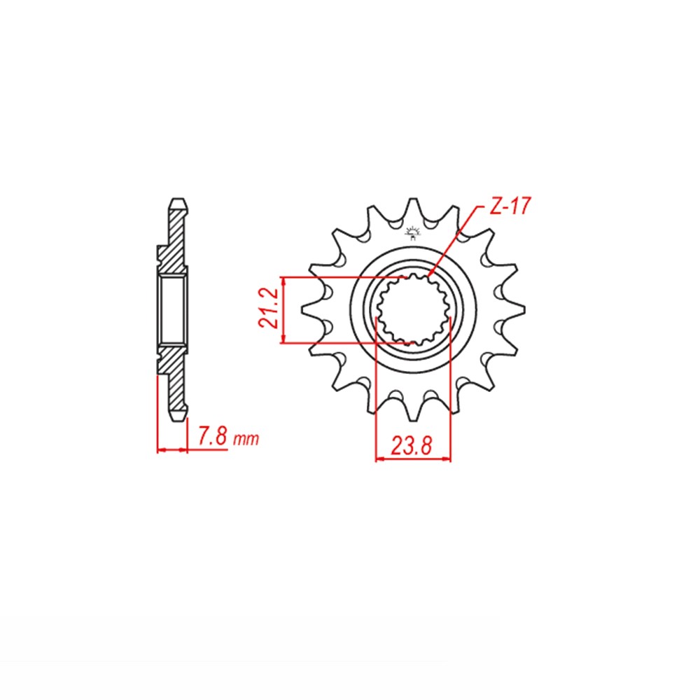 Sprocket, 14 teeth, 520 pitch