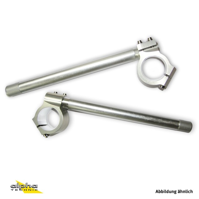 ROBBY MOTO Clip-on Handlebar Set, 56 mm, 5° Rake, Clear