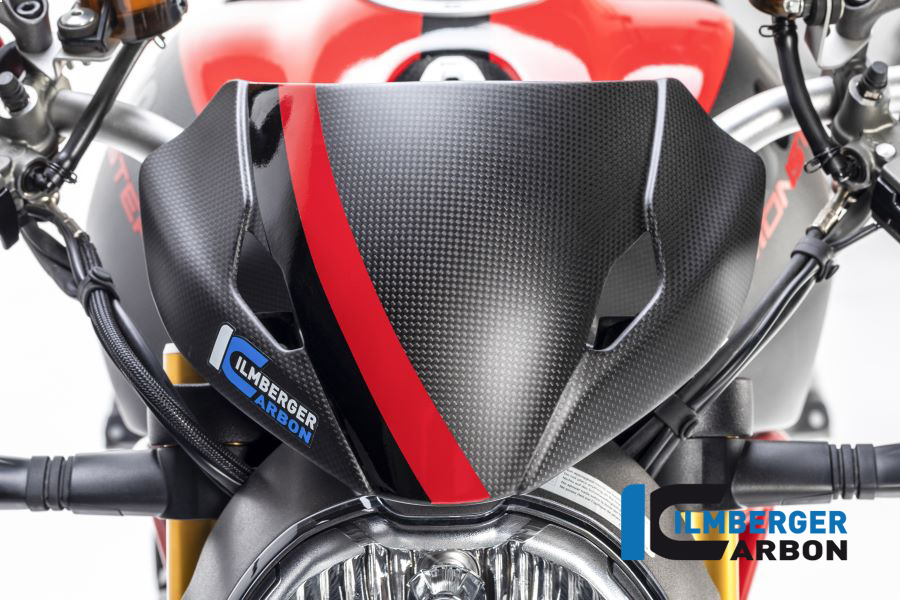 Ilmberger Carbon Windscreen incl. Bracket, Matt, Ducati Monster 1200, 1200S 2017-
