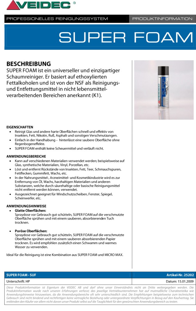 VEIDEC - Foam Cleaner "Super Foam 89"