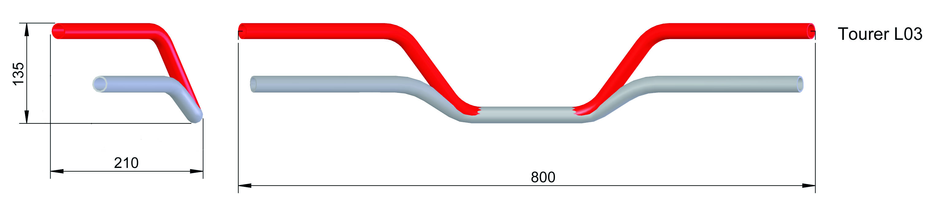 LSL Touring Handlebar L03, Steel, Chrome