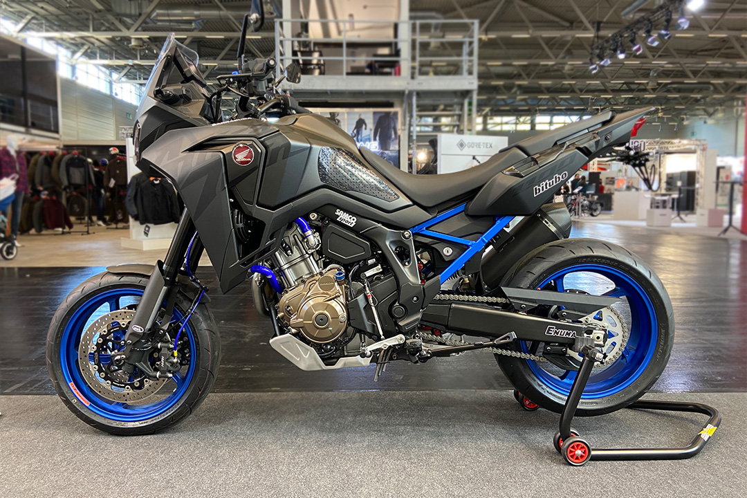 ARROW DARK SONORA Exhaust for Honda CRF1100L Africa Twin 2020-2022, Dark Titanium and Carbon End Cap