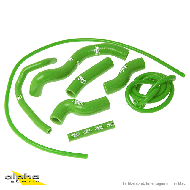 SAMCO SPORT Silicone Hose Kit Green for Kawasaki Z1000 Model Year 2007-2009