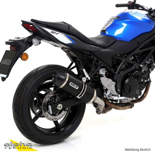 ARROW RACE TECH Exhaust for Suzuki SV650 2016- in black aluminium