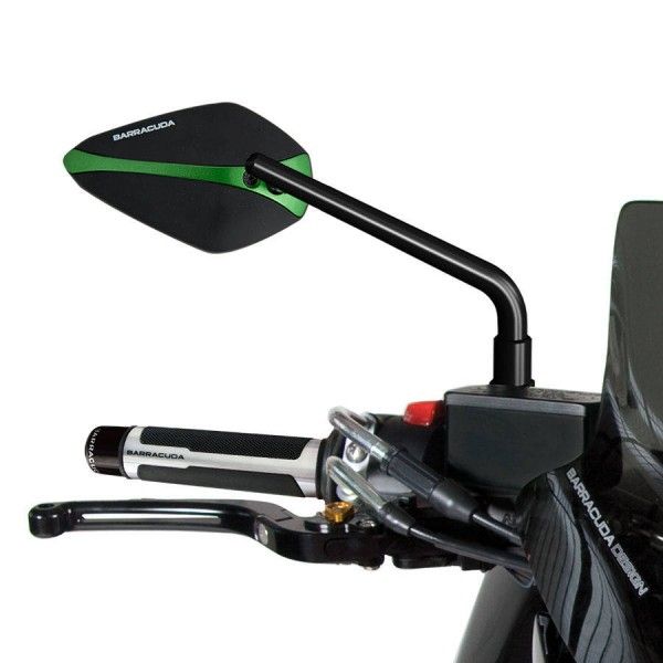 Barracuda Aluminium rear mirror Insert for A-Version Mirrors in Green