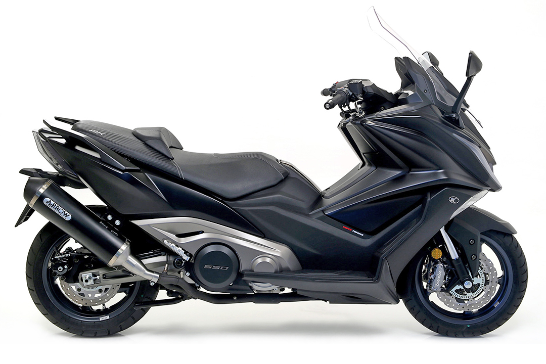 ARROW DARK URBAN Exhaust for Kymco AK550 2017-, Black Aluminium
