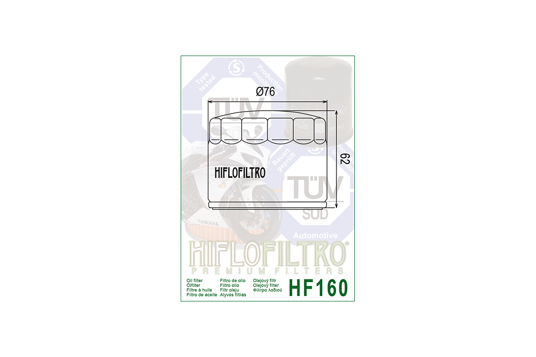 HIFLO oil filter HF160 for various BMW / Bimota / Husqvarna models