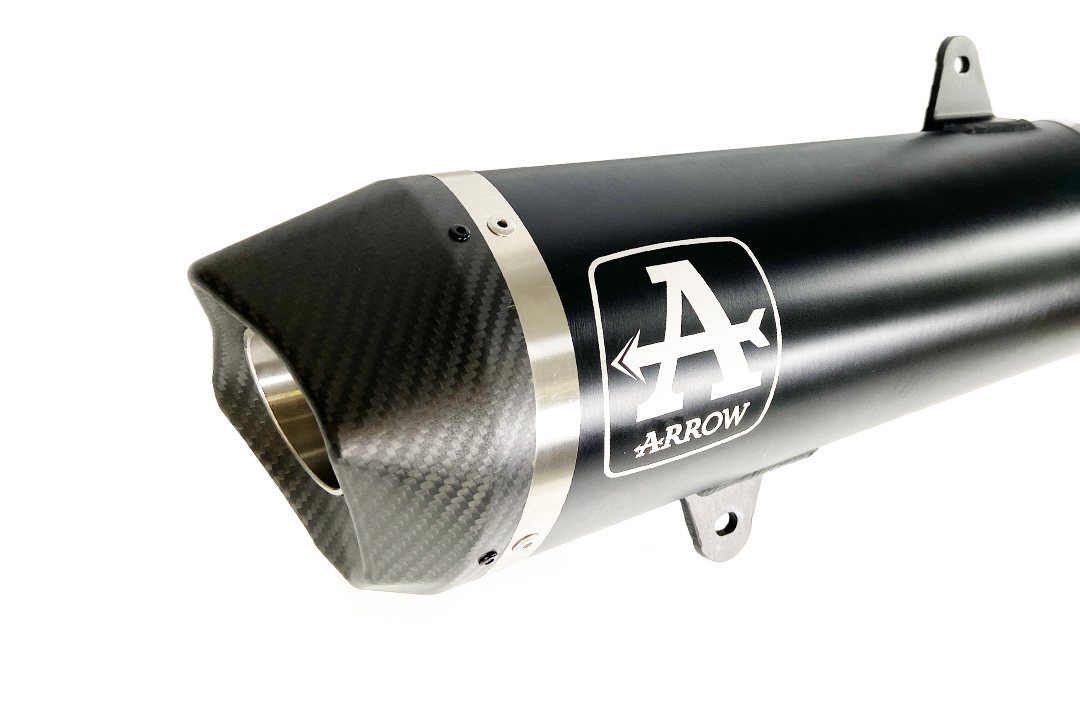 ARROW URBAN exhaust for Peugeot Metropolis 400 2017-, black aluminium with carbon end cap