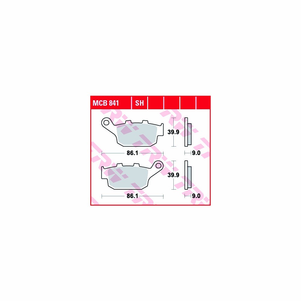 TRW brake pad set Sinter Street MCB841SH rear