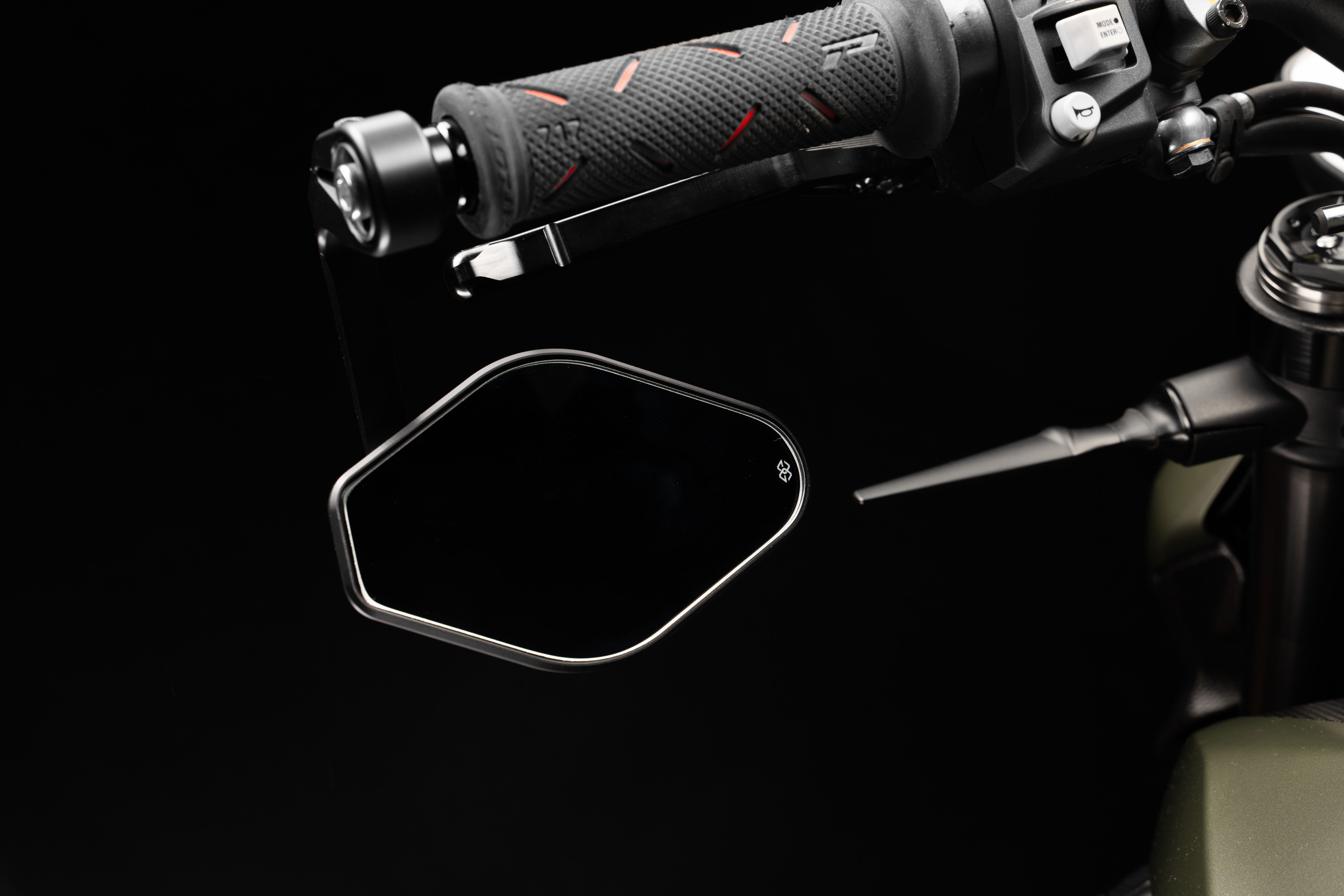 Gilles STRATOS bar-end mirror, symmetrical, black