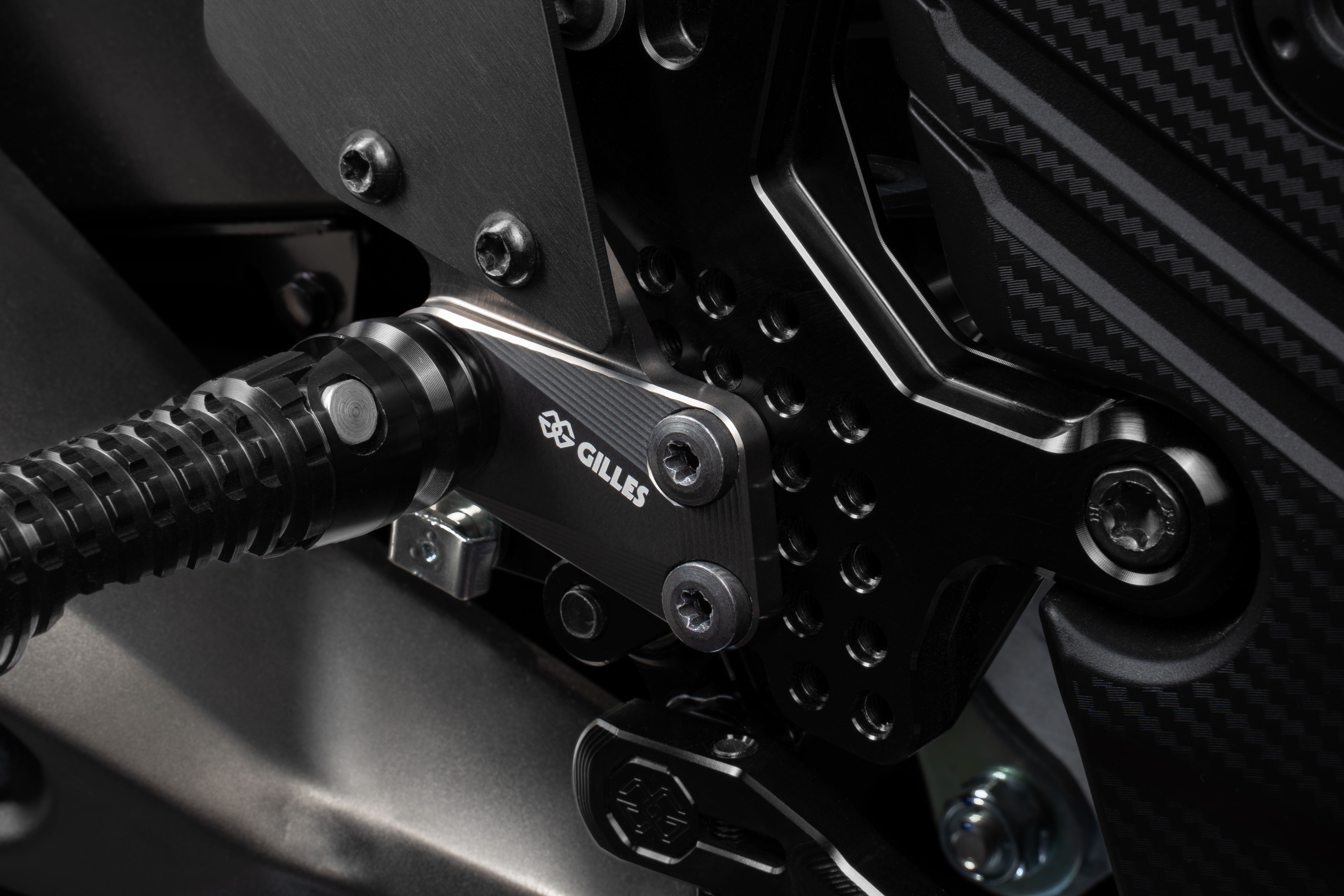 GILLES AS31GT3 footrest Rearset System Black for Honda CB750 Hornet 2023- , CBR500R 2021-