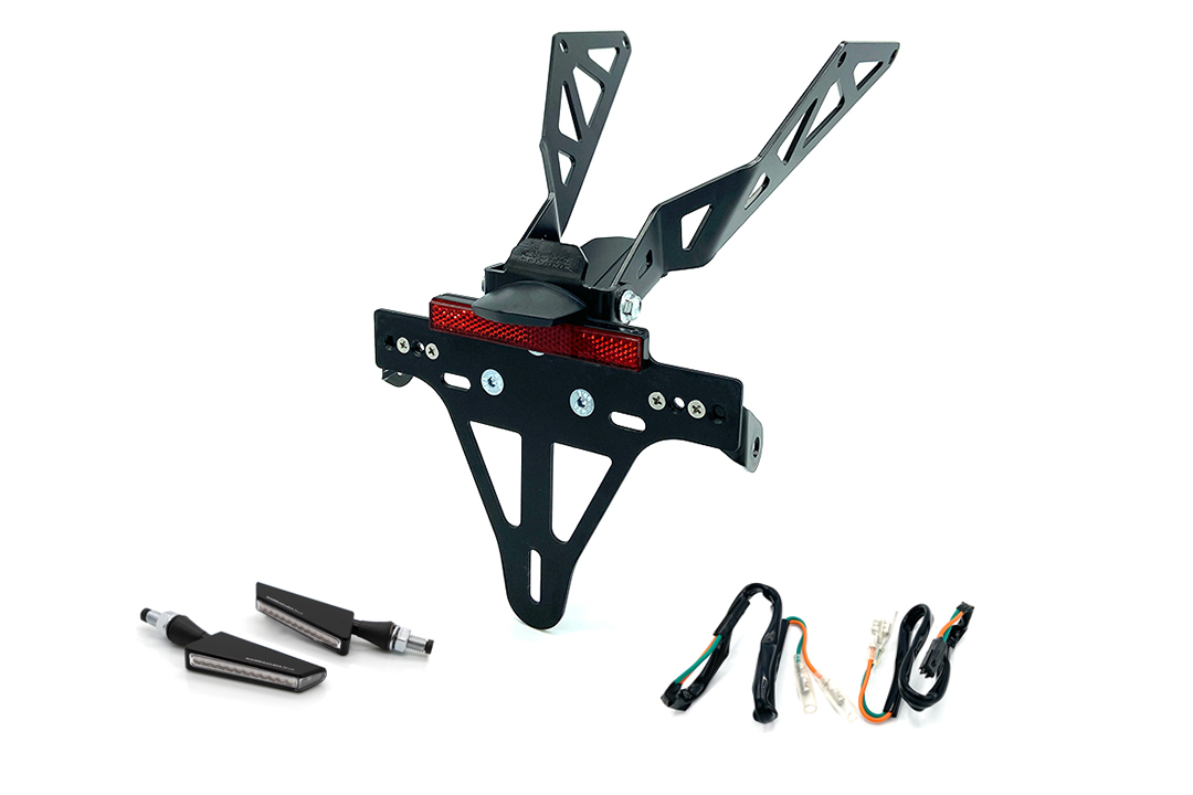 License Plate Holder-flasher light, turn signal-Kit BSQN for HONDA CB650R/CBR650R CB650RA/CBR650RA from Model Year 2021 (Rear)