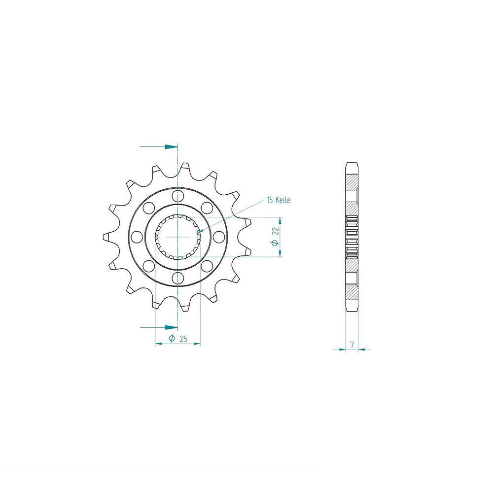 Front Sprocket, 16 Teeth, 525 Pitch