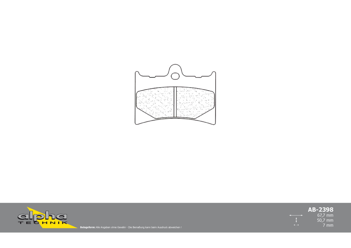 alpha Technik brake pad Racing without ABE