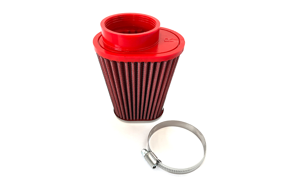 BMC Universal Conical Sports Air Filter, 55 mm Diameter, 120 mm Length, right side R/S, Chrome Cap