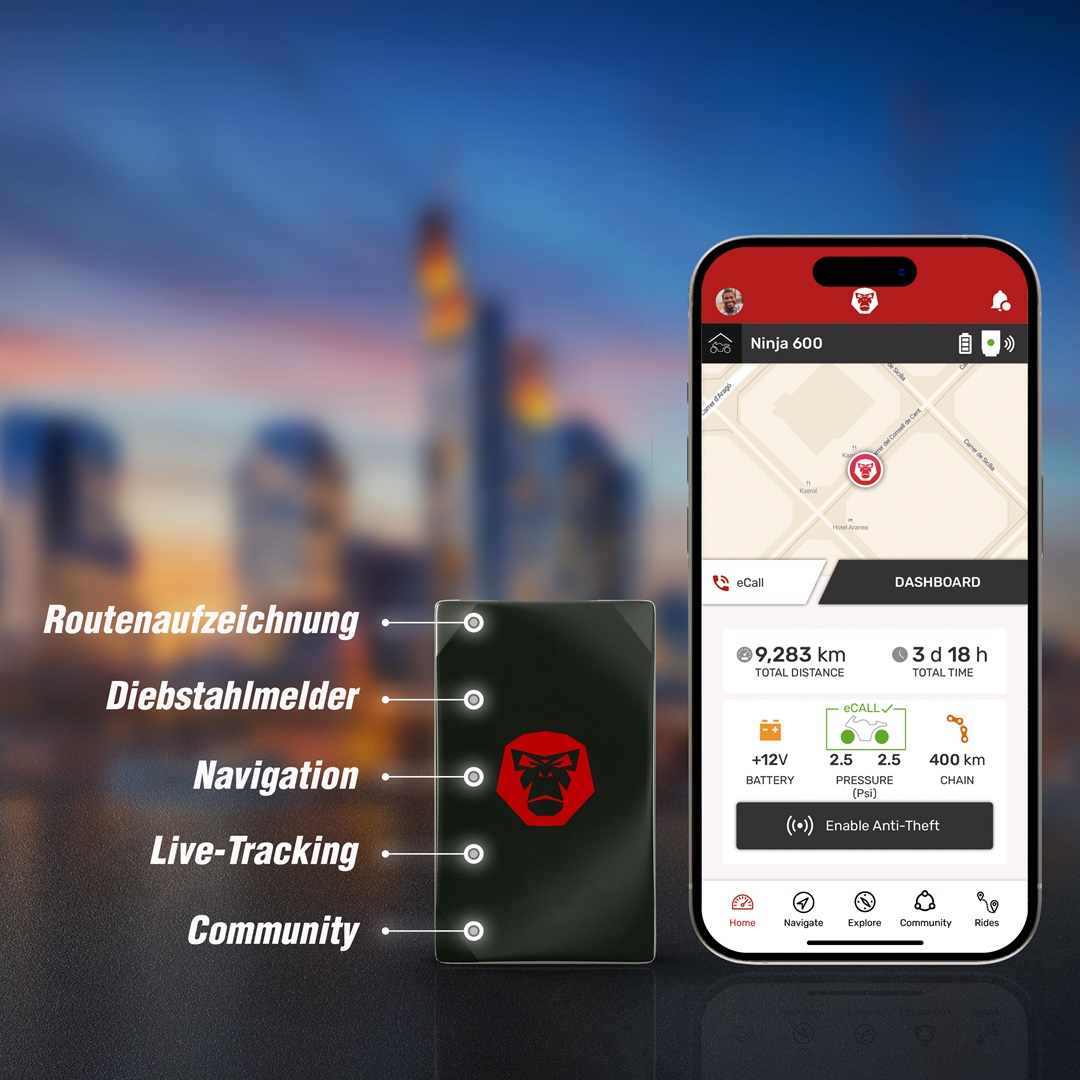 Ridelink Wingman GPS Tracker & Anti-Theft Alarm