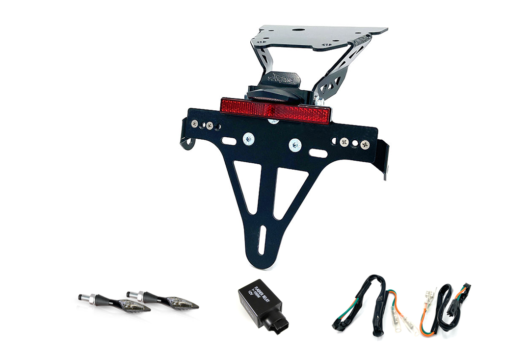 Number Plate Holder-flasher light, turn signal-Kit XLED for Honda NC700S/750S Type RC61/70 from Model Year 2012 (Rear)