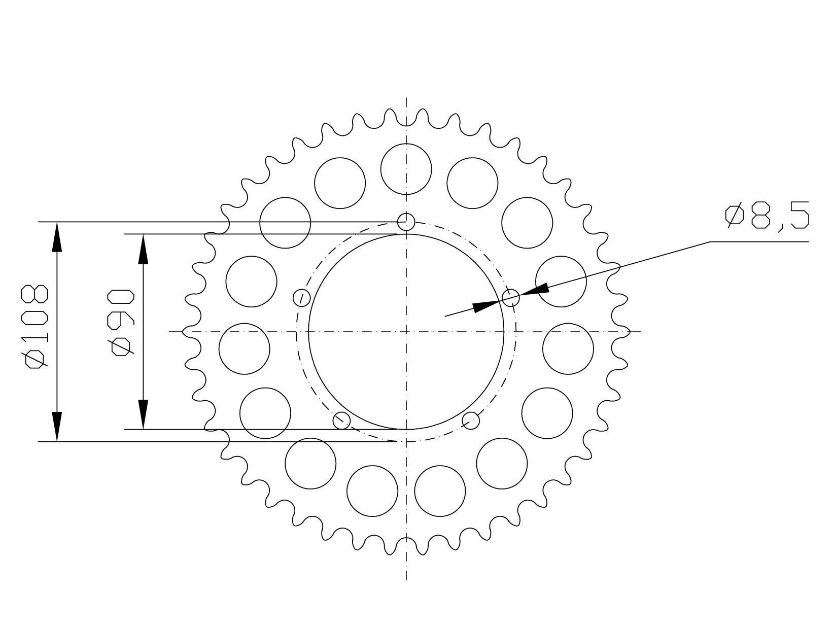 rear sprocket Aluminium, CAG/DUC Z-36