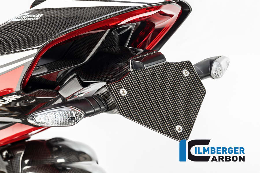 Ilmberger Carbon Gloss Short License Plate Holder for Ducati Panigale V4 / V4S / V2 and Streetfighter V4 / V2