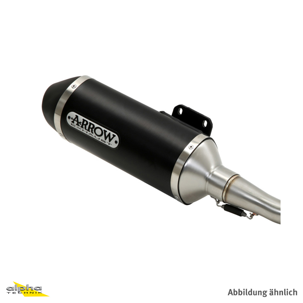 ARROW RACE TECH exhaust for Piaggio Beverly 400 / 500 and Aprilia Scarabeo 400 / 500, black aluminium