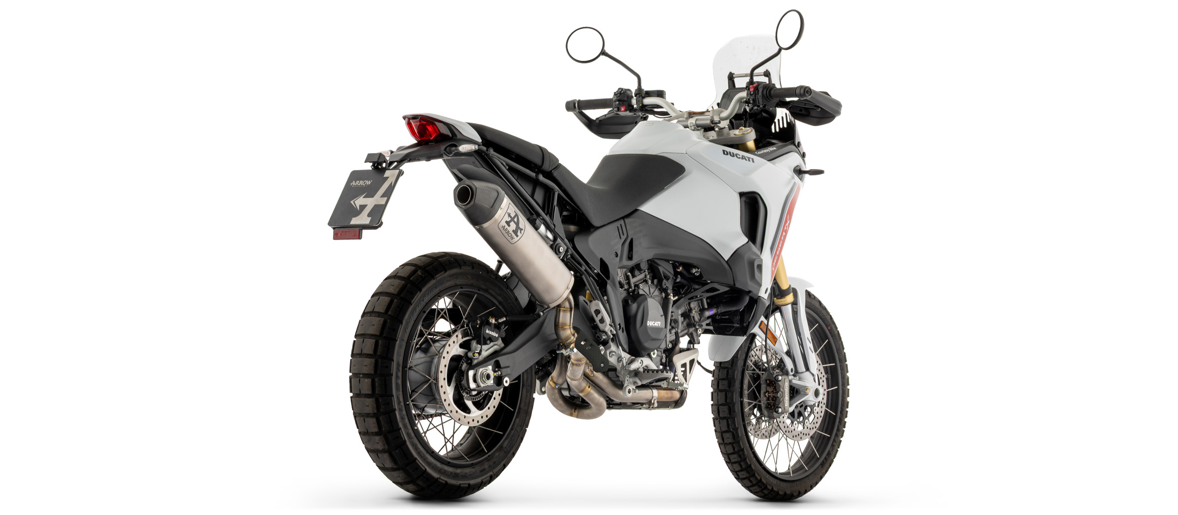 ARROW INDY RACE Titanium Exhaust with Carbon End Cap for Ducati DesertX, 2025-