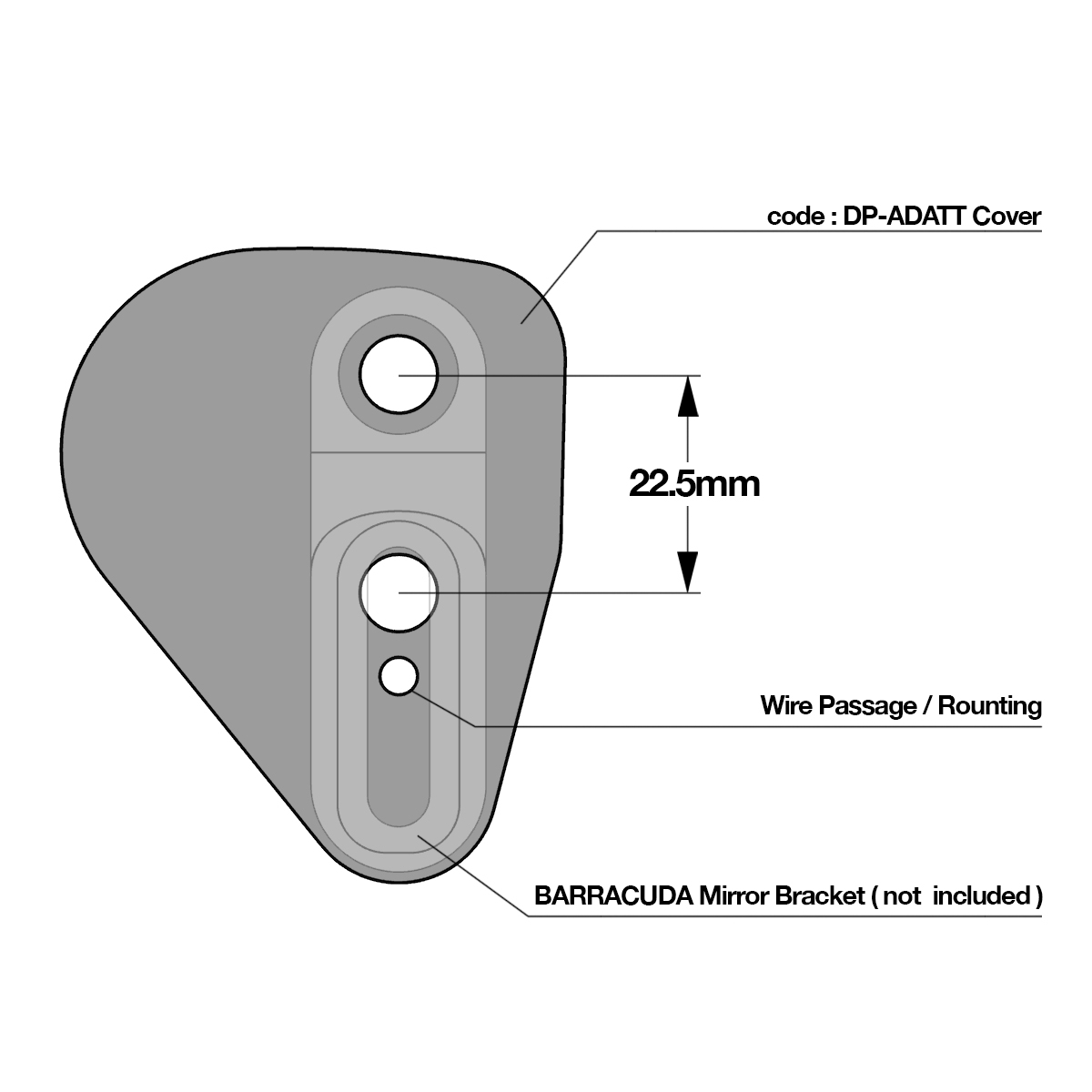 Barracuda Mirror Adapters Ducati Supersport for SKIN-AIR