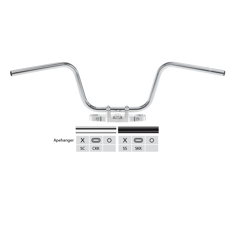 TRW Steel Handlebar Apehanger MCL136SKK in black