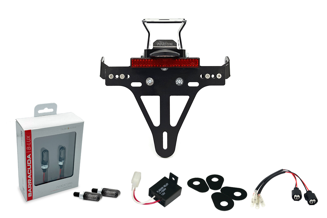 Number Plate Holder-flasher light, turn signal-Kit M-LED (front + rear) for Kawasaki Z900RS from model year 2018 Type ZR900C and from model year 2021 Type ZR900K