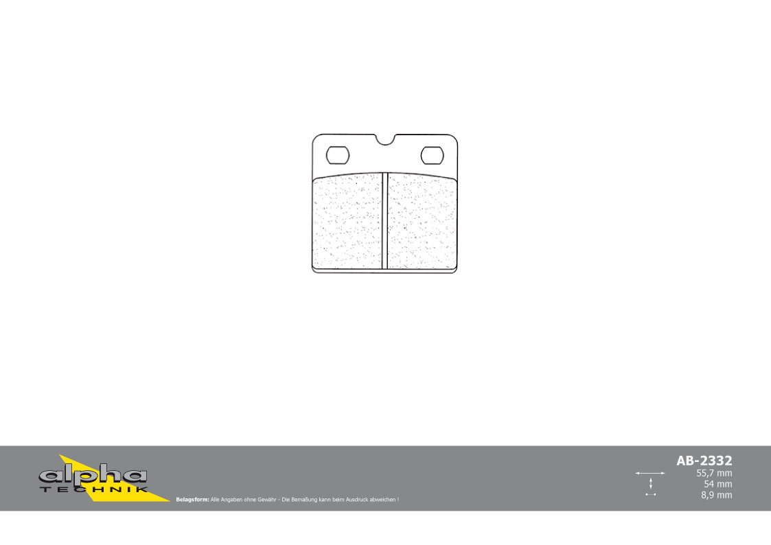 alpha Technik street brake pad with ABE