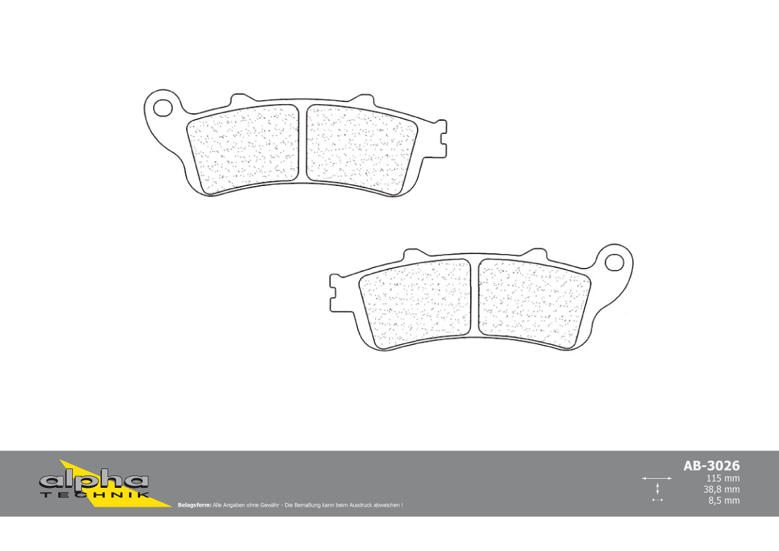 alpha Technik brake pad for Scooters with ABE