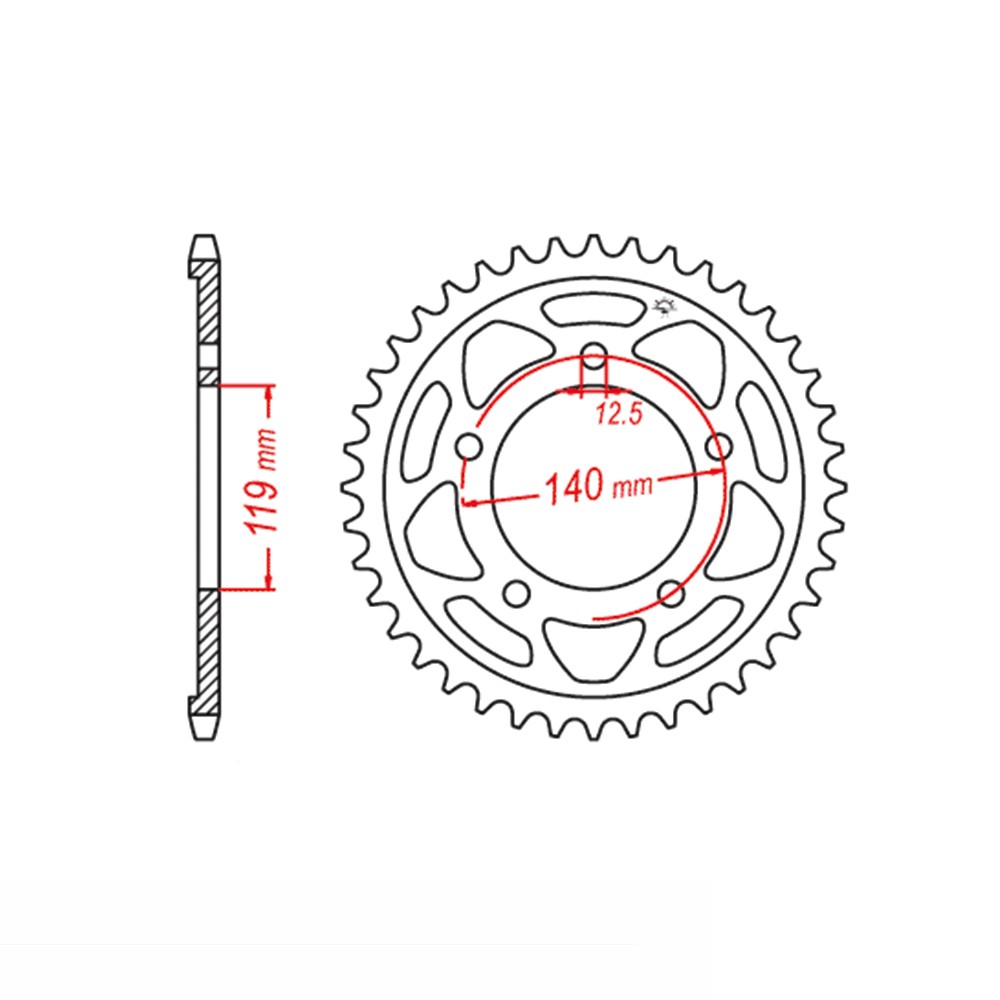 rear sprocket Steel Sprocket, 44 Teeth, 525 Pitch