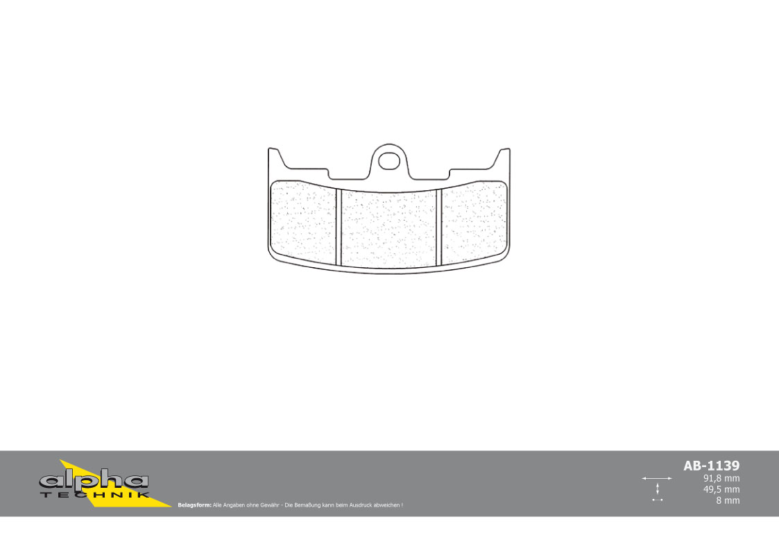 alpha Technik brake pad street with ABE