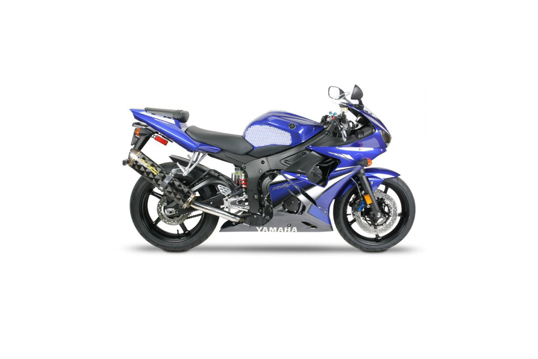 Stompgrip black, Icon, for Yamaha YZF-R6, 2003-2005