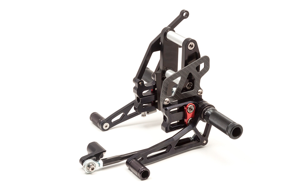 LSL 2Slide Rear Set for Triumph Speed Triple 1050 ABE, 2011-2015, black-red