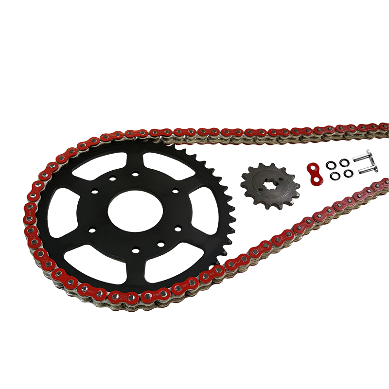 EK-Chain chain Kit 520 MVXZ-2 for Kawasaki Versys Model Year 2007-2014, Red