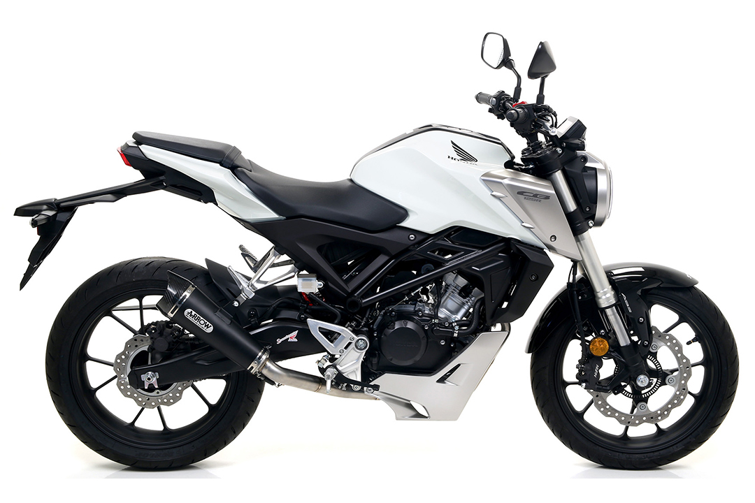 ARROW DARK X-KONE Exhaust for Honda CB125R 2018-, Black Stainless Steel (Only with ARROW Manifold)