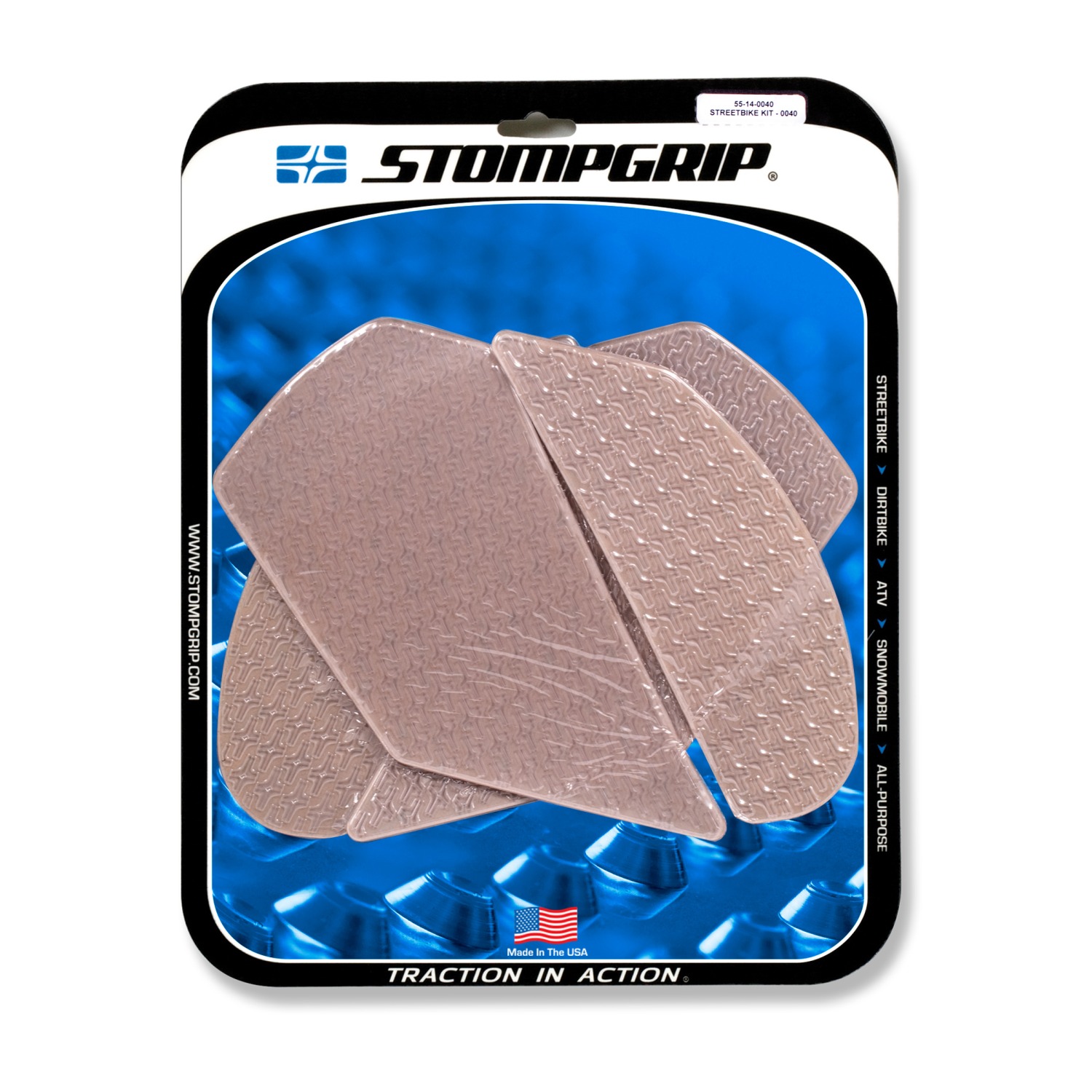 Stompgrip Traction Pads clear, for Kawasaki ZX10R Ninja 2011-2025, ZX10R SE 2019-2020, ZX10RR 2017-2025