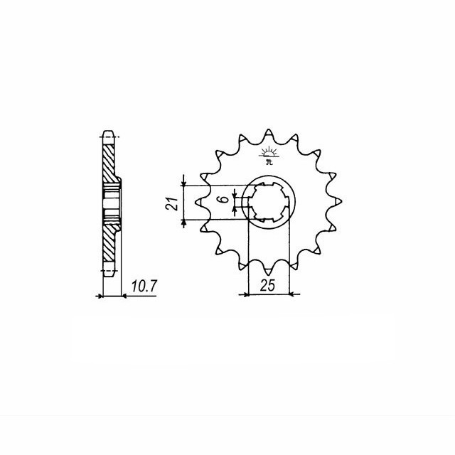 Sprocket, 15 teeth, 630 pitch
